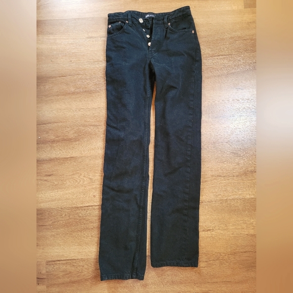 3/30$ Zara *FITS LIKE SIZE 0, labeled as Sz 2* Denim Stove Pipe MidRise LONG - Picture 2 of 4
